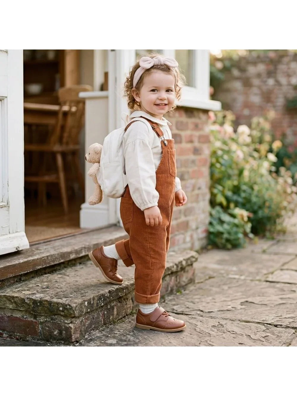 Kid's Brown Leather Little Kid Non-Slip Comfort School Loafer Oxfords Dress Shoe